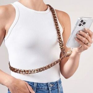 Tortoise Shell Crossbody Chain Phone Lanyard Purse Chain 51” No Case Attachment